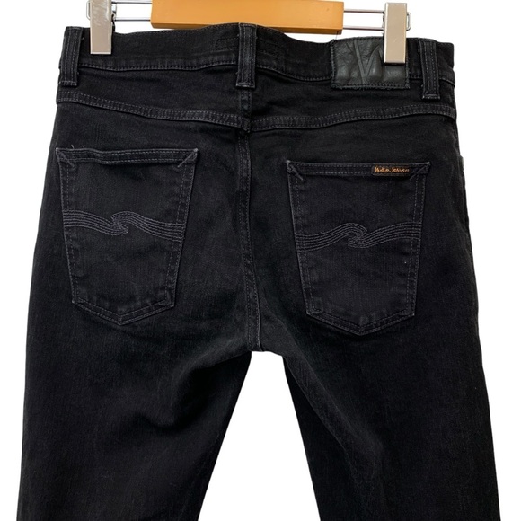 Nudie Jeans Womens 30x27 Black Skinny Lean Dean Made in Italy Midrise - Picture 4 of 8